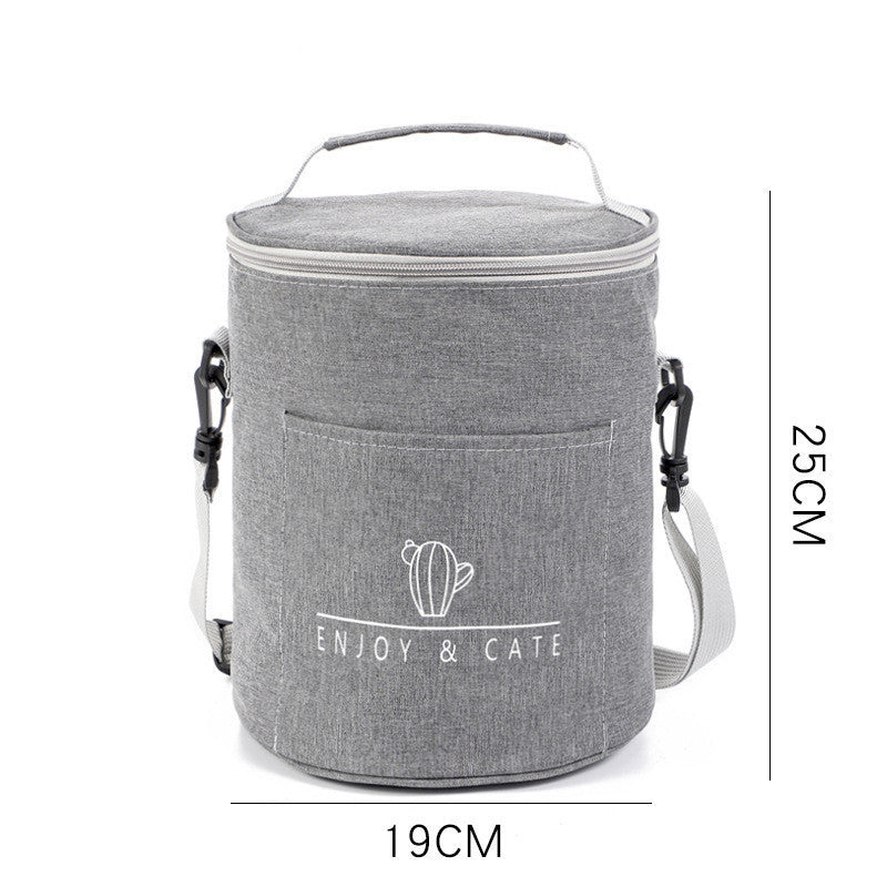 Round Insulated Lunch Box Bag Thick Aluminum Foil Lunch Box