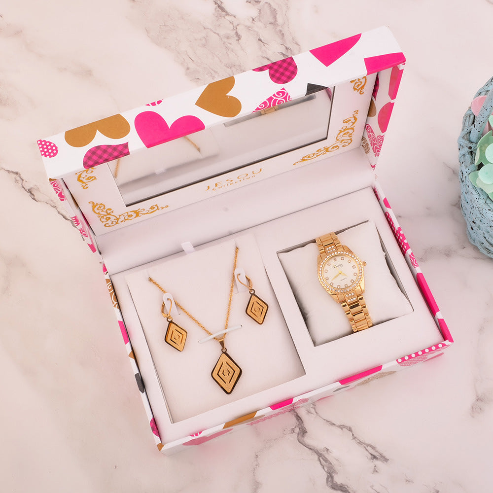 Women's Gift Watch Necklace Set