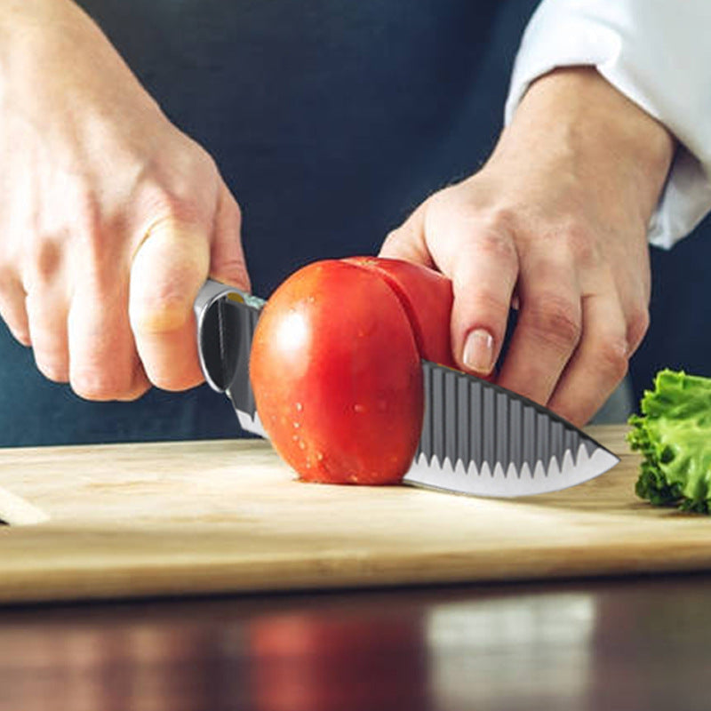 Knife Set Gift Set Knife Non-stick Household Knives Six-piece Kitchen Set Knives Corrugated Set Tool Magazine