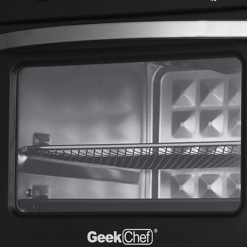 Geek Chef Air Fryer 10QT, Countertop Toaster Oven, 4 Slice Toaster Air Fryer Oven Warm, Broil, Toast, Bake, Air Fry, Oil-Free, Black Stainless Steel, Perfect For Countertop,