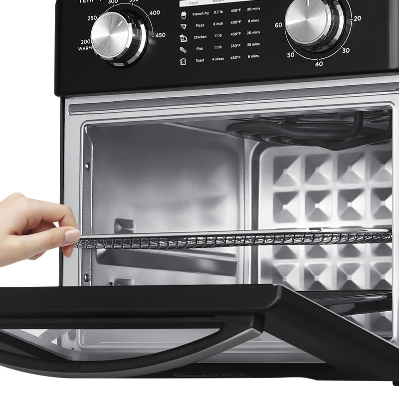 Geek Chef Air Fryer 10QT, Countertop Toaster Oven, 4 Slice Toaster Air Fryer Oven Warm, Broil, Toast, Bake, Air Fry, Oil-Free, Black Stainless Steel, Perfect For Countertop,