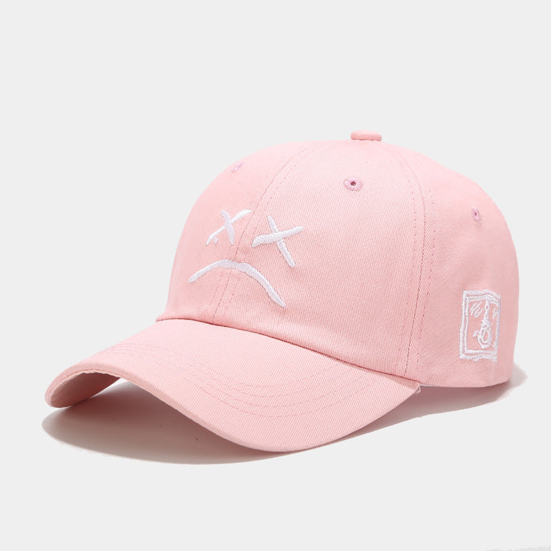 Crying Face Embroidery Baseball Men And Women Outdoor Leisure Sun Protection
