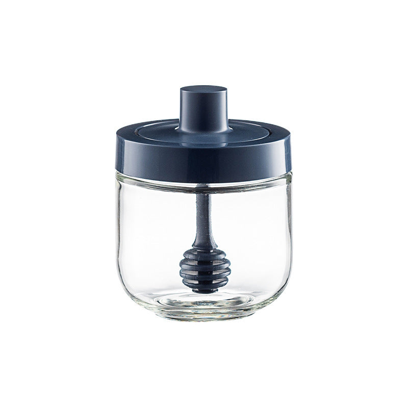 Household Kitchen Glass Spoon Cover Integrated Seasoning Jar