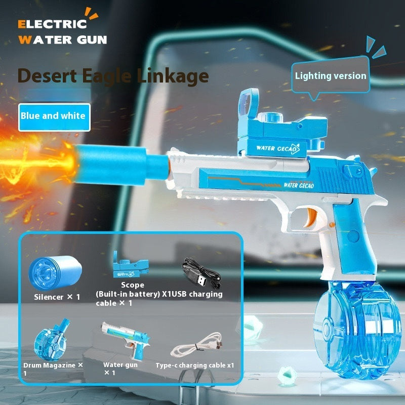 Fire Rat Electric Water Pistol Cool Light Full Automatic Water Spray Gun Summer Toy Sports Entertainment Children Gifts