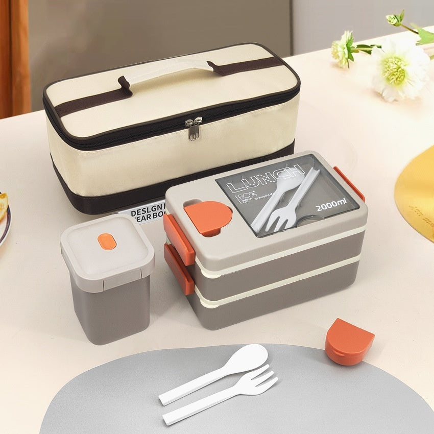 Double Deck Insulated Lunch Box Soup Cups Suit