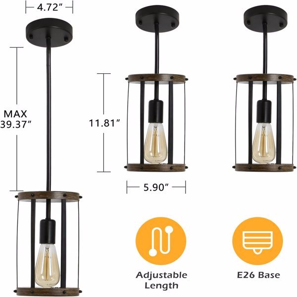 Vintage Rural Lightweight Metal Cage Pendant Light, Excluding Light Bulbs, Cannot Be Shipped On Weekends