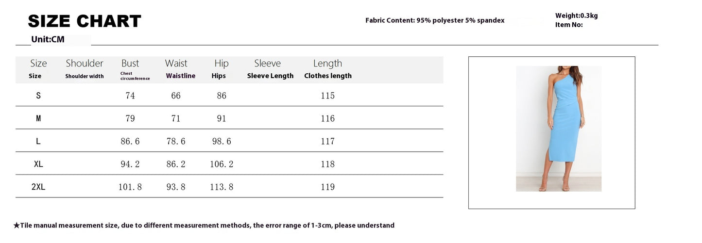 One-shoulder Vest Pleated Dress Women
