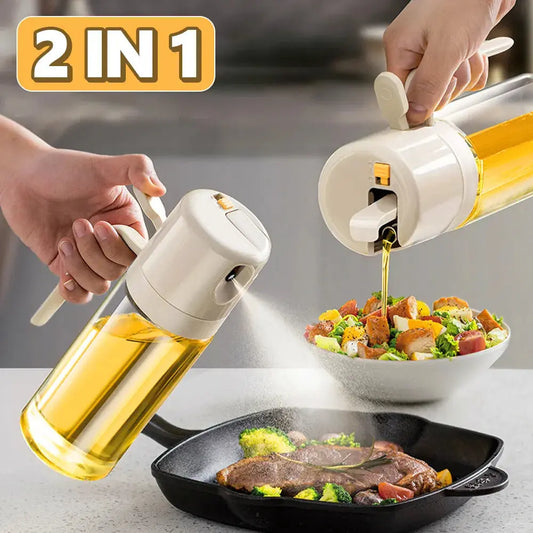 2 In 1 Oil Sprayer Bottle BBQ Cooking Oil Dispenser Olive Oil Pourers Sprayer Kitchen Baking Oil Mister Vinegar Bottle AuraRitmo