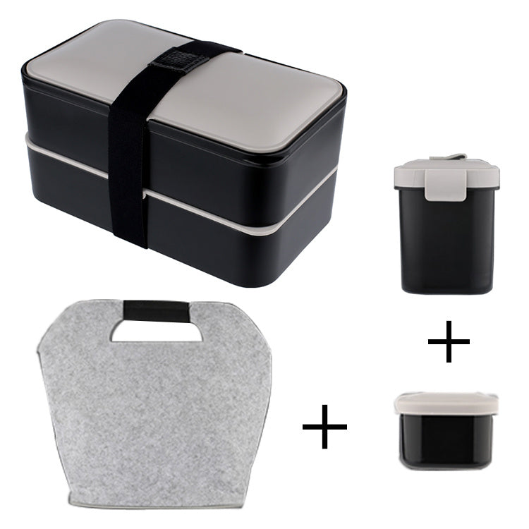 Double lunch box portable lunch box