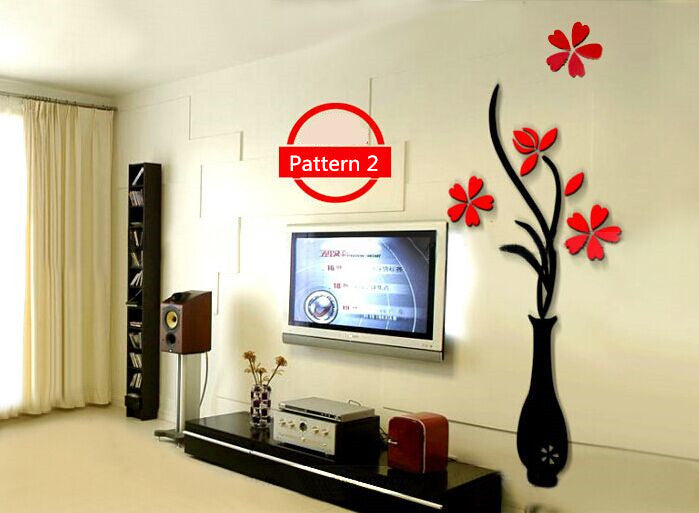 Creative vase acrylic 3D wall sticker AuraRitmo