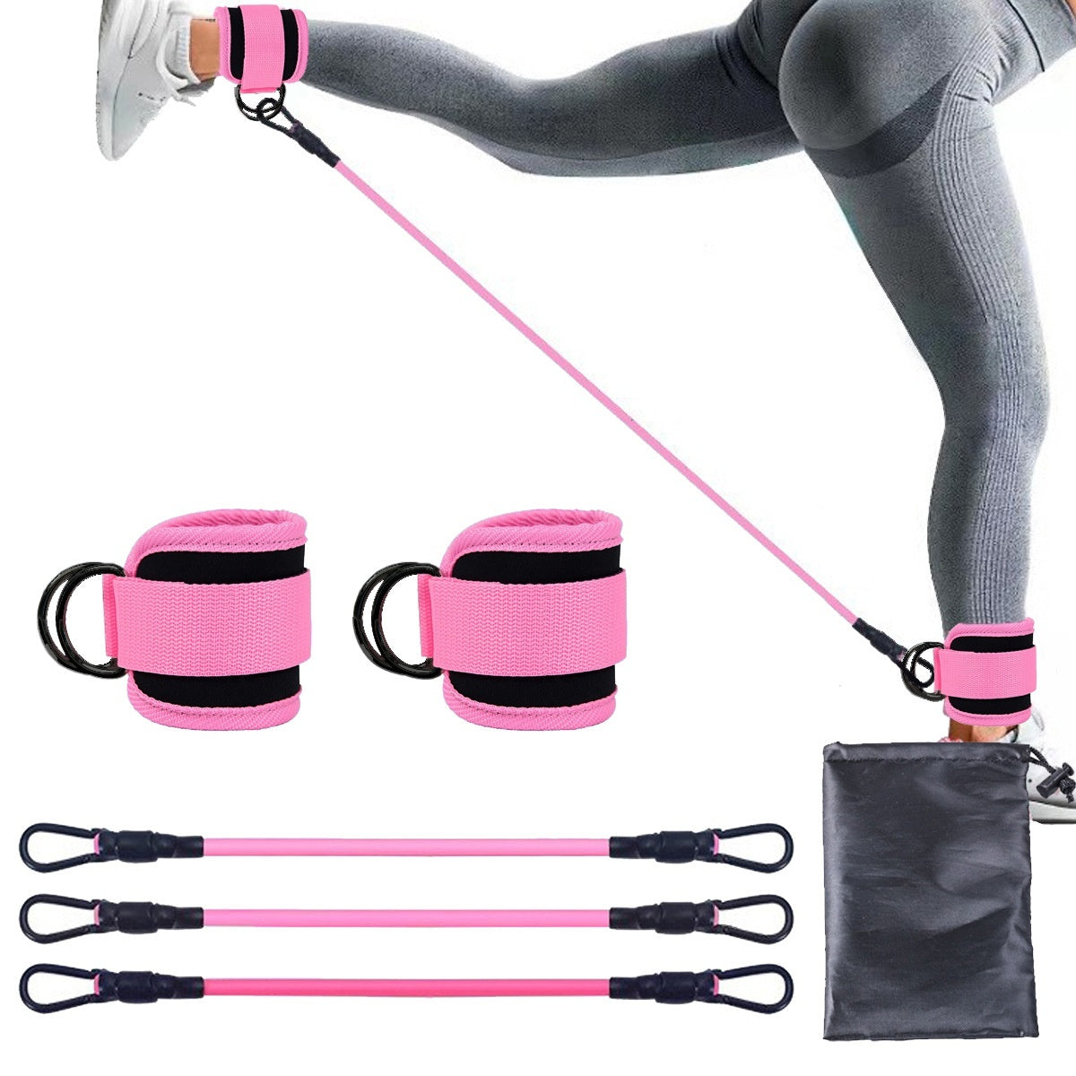 Ankle Strap Resistance Bands Hip Leg Strength Pull Rope Fitness Elastic Training Home Yoga Pilate Crossfit Workout Gym Equipment AuraRitmo