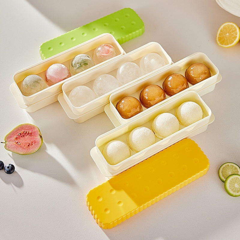 Round Ice Cube Mold Press Ice Tray Household Ice Maker