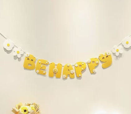 Happy Birthday Pull Flag Party Supplies Decoration Photo Props Scene Layout