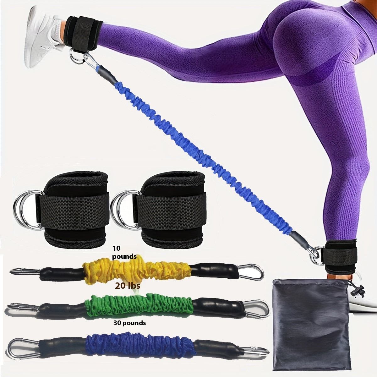 Ankle Strap Resistance Bands Hip Leg Strength Pull Rope Fitness Elastic Training Home Yoga Pilate Crossfit Workout Gym Equipment AuraRitmo