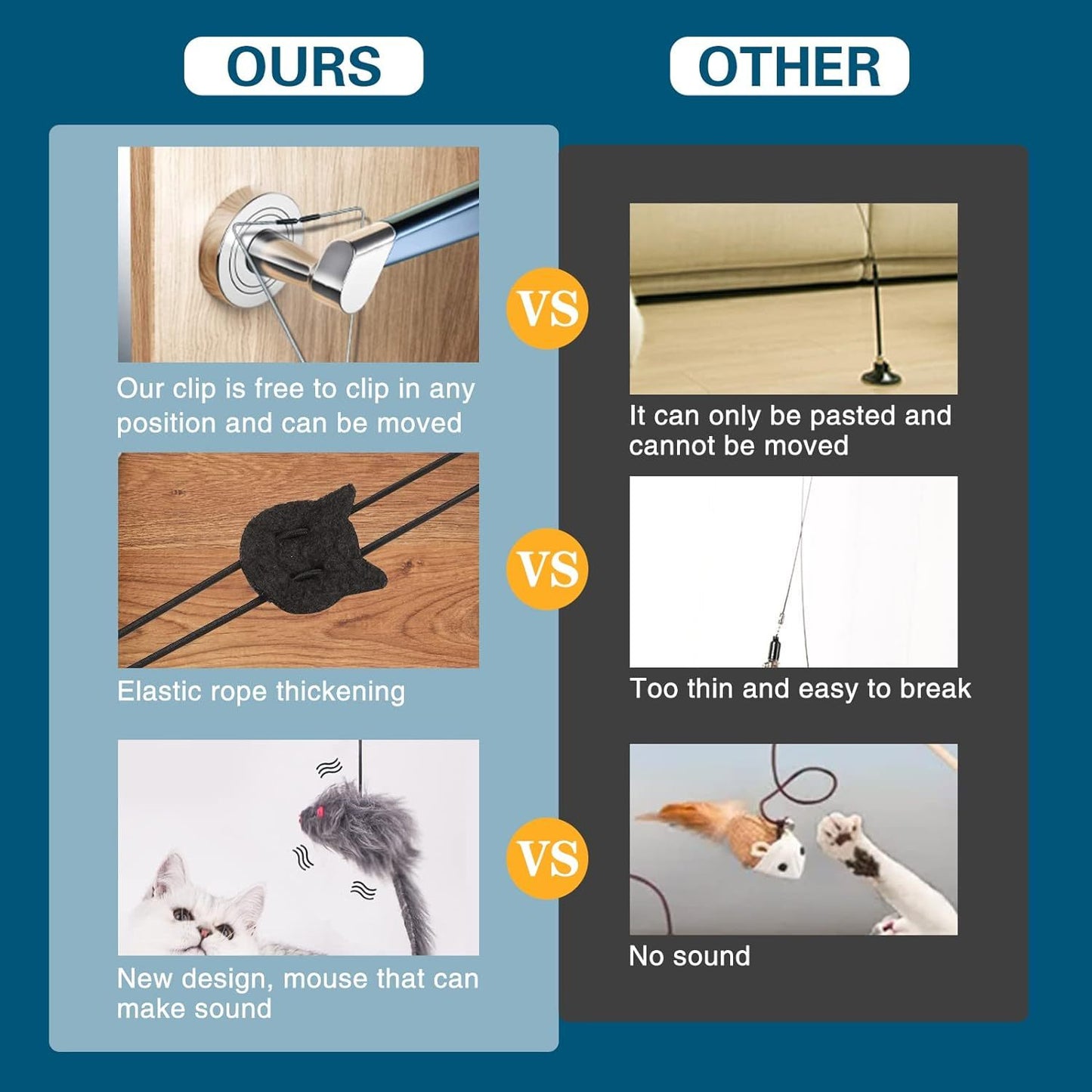 Interactive Cat Feather Toys Retractable Teaser Toy Hanging Interactive Toys For Indoor Cats Kitten Play Chase Exercise Kitten Mental Exercise Toys