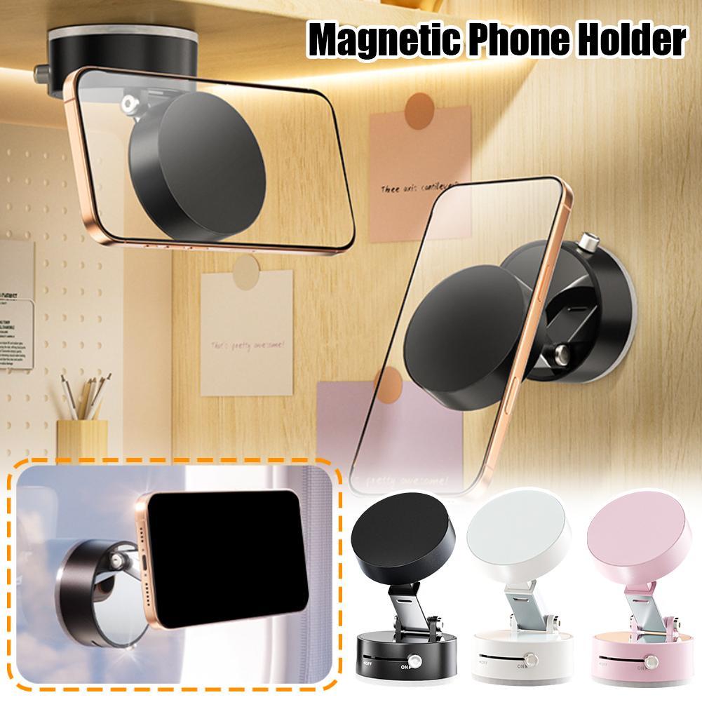 Foldable Magnetic Vacuum Car Phone Holder Foldable Suction Cup With Suction Cup Hands-Free Navigation For Smart Phone AuraRitmo