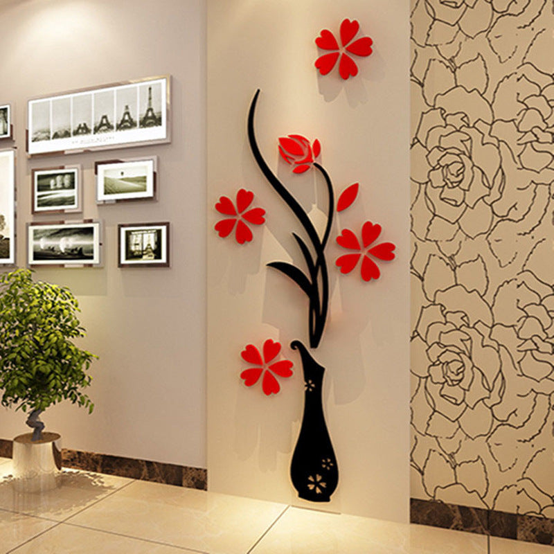 Creative vase acrylic 3D wall sticker AuraRitmo