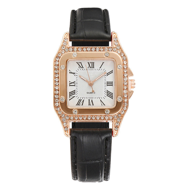 Square Watch Rhinestone Women's Gift set