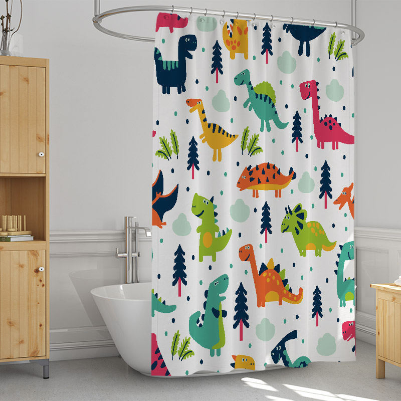 New Cartoon Dinosaur Shower Curtain Sanitary Partition Curtain Bath Shower Curtain