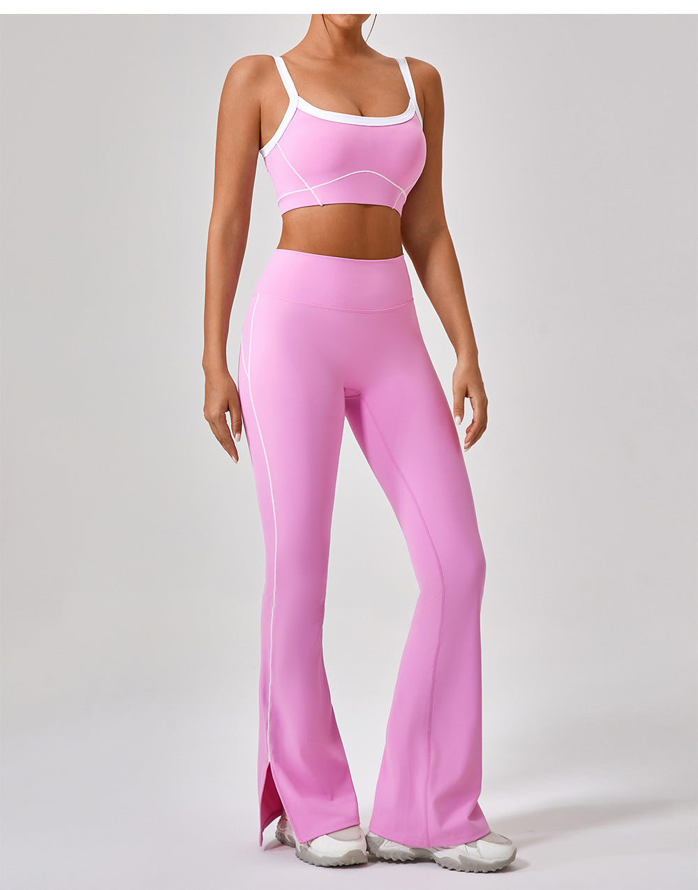 Outdoor Sports Yoga Suits Women's Spaghetti Strap Contrast Color Fitness Set Outfits AuraRitmo