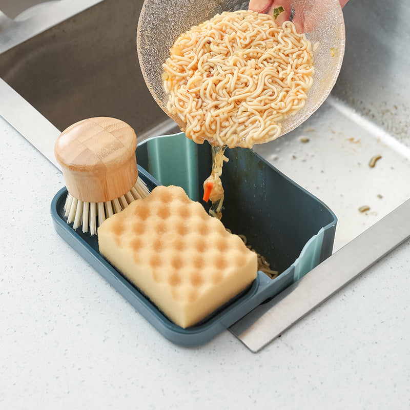 Side Wet Garbage Sink Strainer Drain Fruit Vegetable Drainer Basket Suction Cup Sponge Rack Storage Kitchen Tools Filter Shelf AuraRitmo