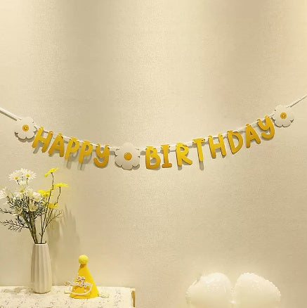 Happy Birthday Pull Flag Party Supplies Decoration Photo Props Scene Layout