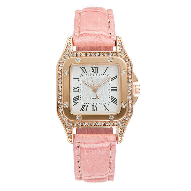 Square Watch Rhinestone Women's Gift set