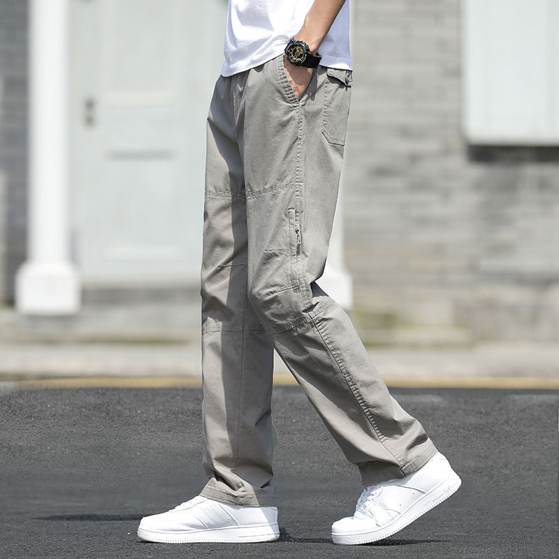 Spring And Autumn Cotton Sports Overalls Men's Plus Sizes Pants