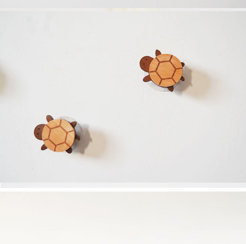 Solid Wood Wall Hanger Punch-free Creative Animal Drawer Handle