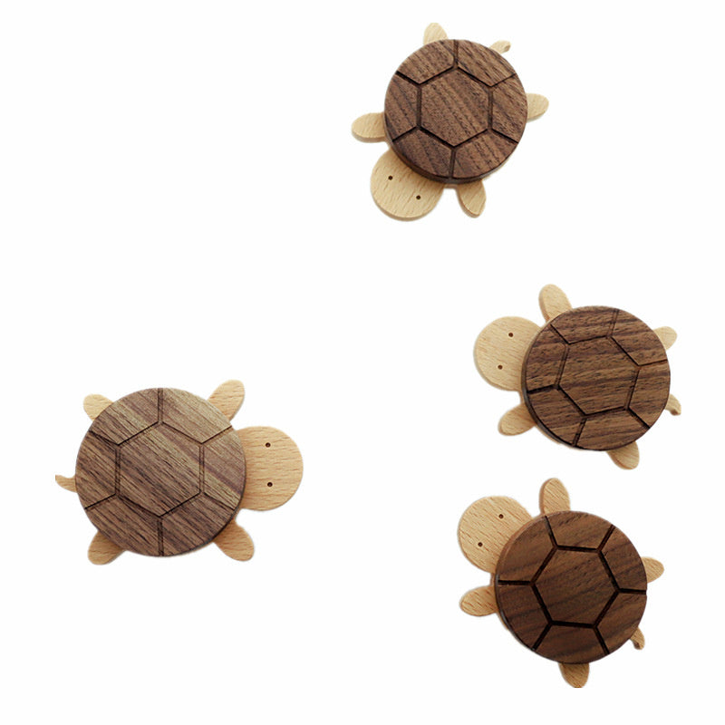Solid Wood Wall Hanger Punch-free Creative Animal Drawer Handle