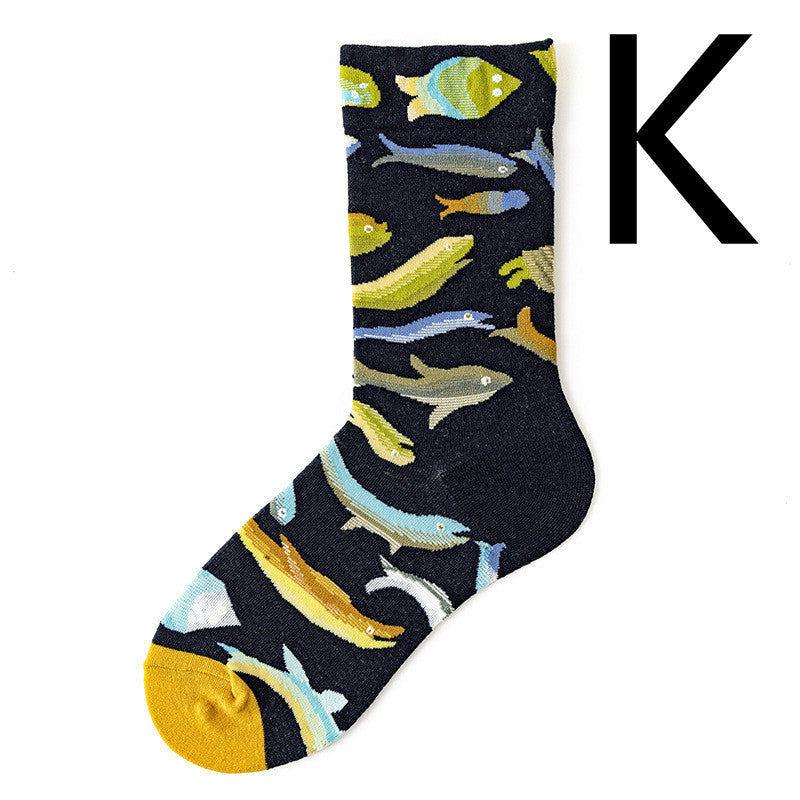 Cotton Adult Stockings Mens Retro Trendy Socks