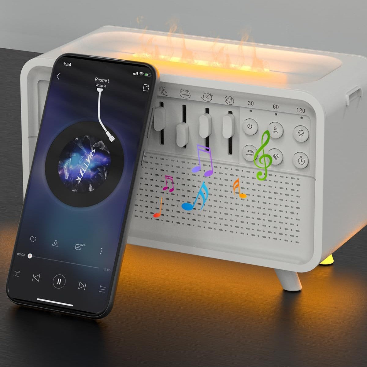 3 In 1 Bluetooth Speaker, White Noise Sleep Night Light, Humidifier All-in-one Machine, Free Combination of 8 Group Nature Sounds.