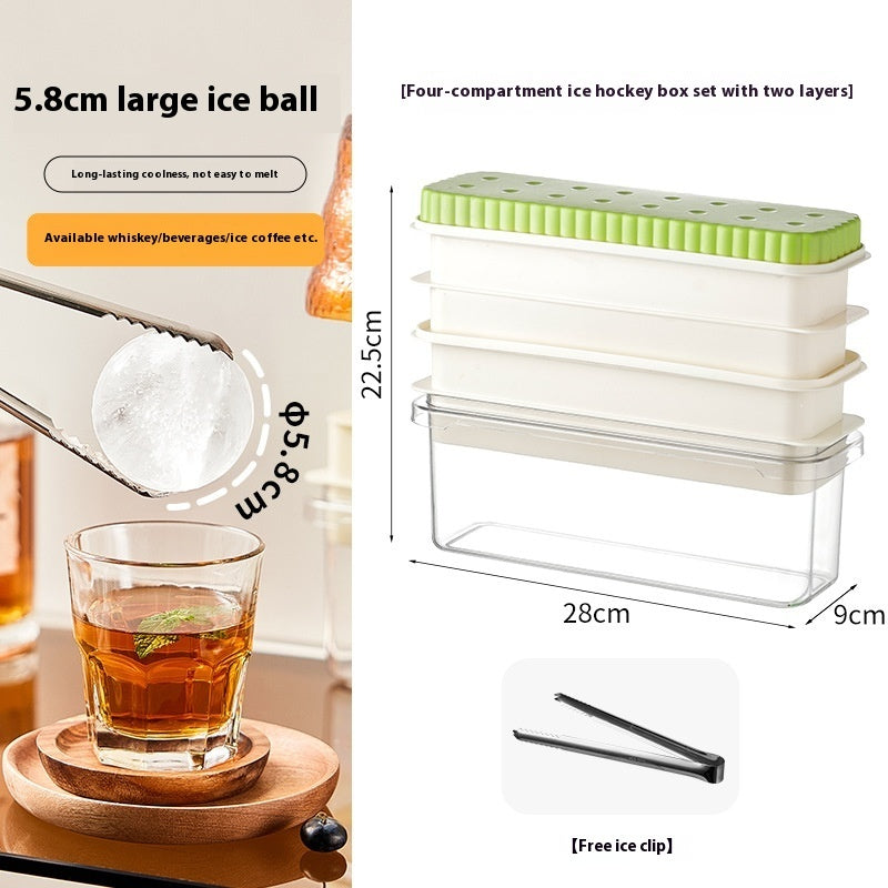 Round Ice Cube Mold Press Ice Tray Household Ice Maker