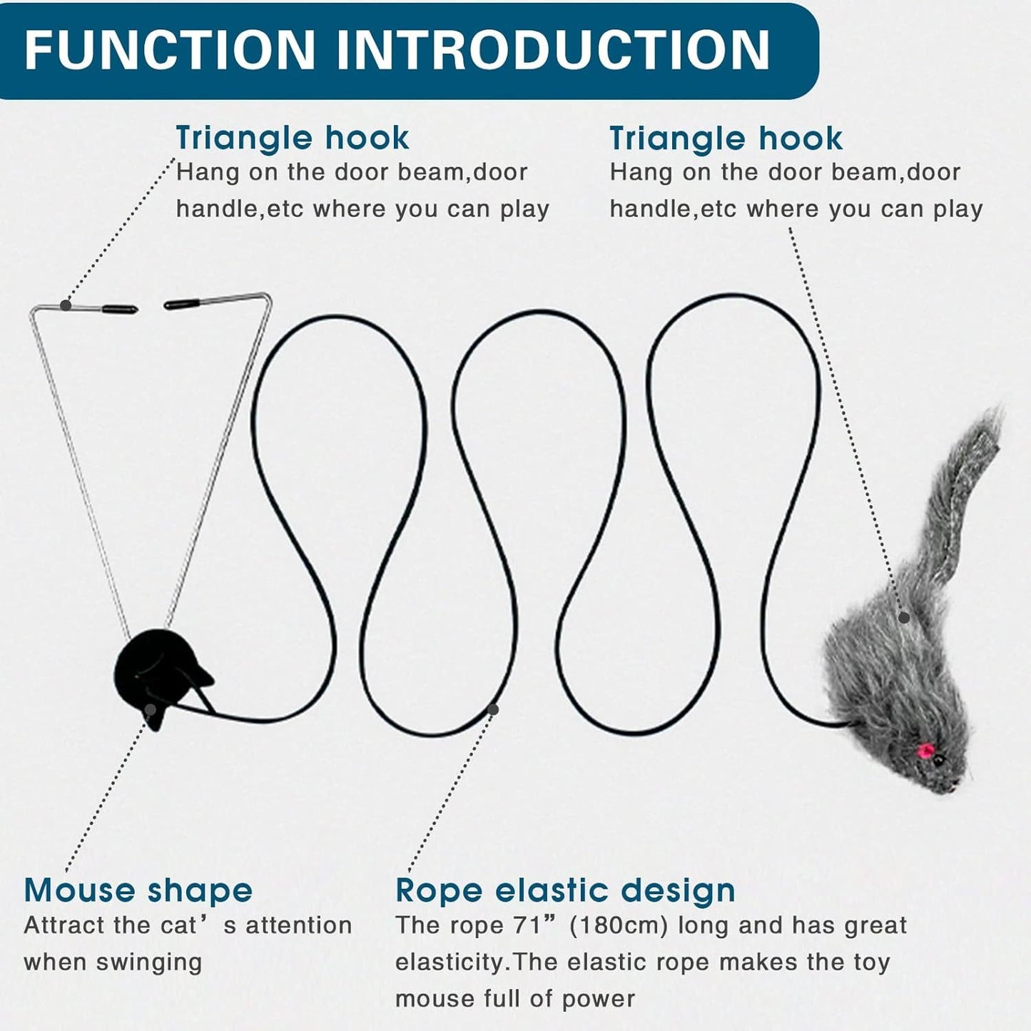 Interactive Cat Feather Toys Retractable Teaser Toy Hanging Interactive Toys For Indoor Cats Kitten Play Chase Exercise Kitten Mental Exercise Toys