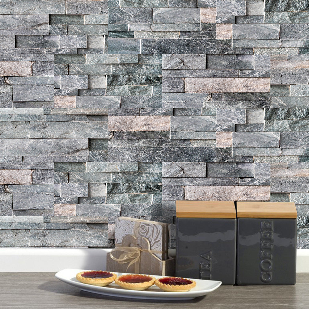 Dining Room Wall Decorative Sticker Black And Gray Imitation Wall Tile Stickers Tile Sticker Floor Stickers Self-adhesive