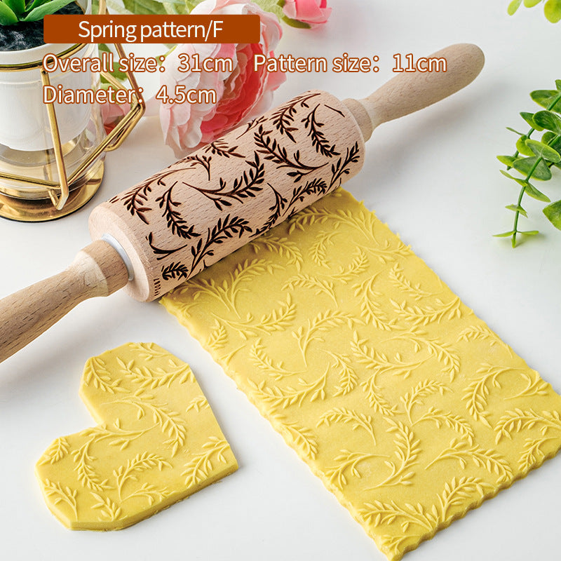 Home Printing Pattern Rolling Pin Kitchen Baking Tools