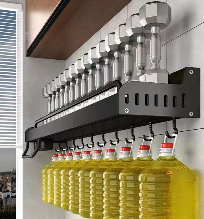 Kitchen Seasoning Shelf Wall-mounted Perforation-free Storage