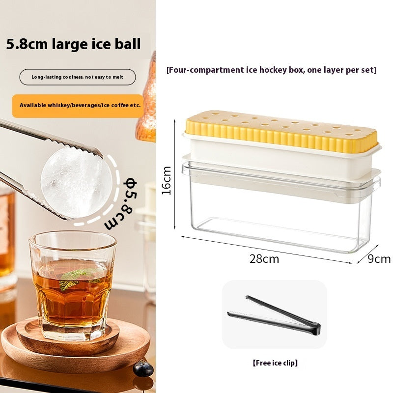 Round Ice Cube Mold Press Ice Tray Household Ice Maker