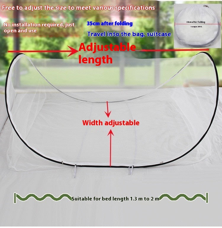 Installation-free Single Bed Student Dormitory Hotel Household Mosquito Net AuraRitmo