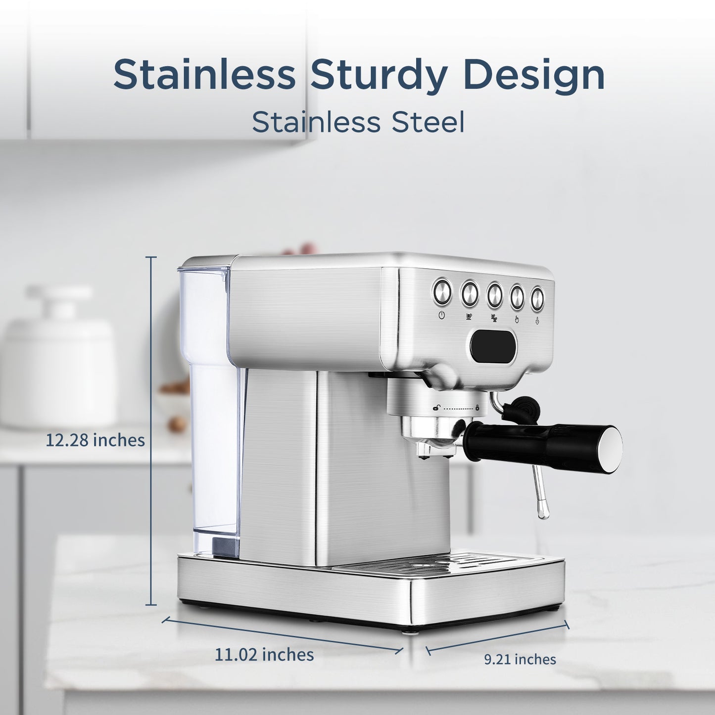 Geek Chef Espresso Machine, 20 Bar Espresso Machine With Milk Frother For Latte, Cappuccino, Macchiato, For Home Espresso Maker, 1.8L Water Tank, Stainless Steel,