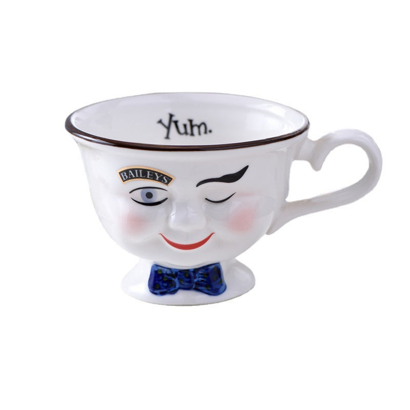 Creative Retro Face Bow Couple's Cups