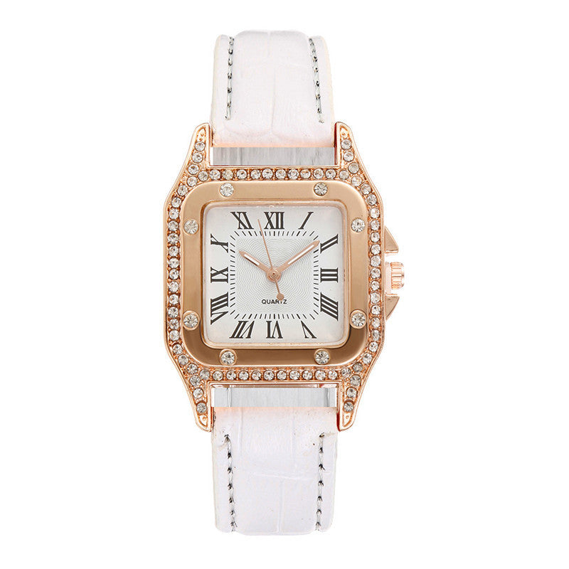 Square Watch Rhinestone Women's Gift set