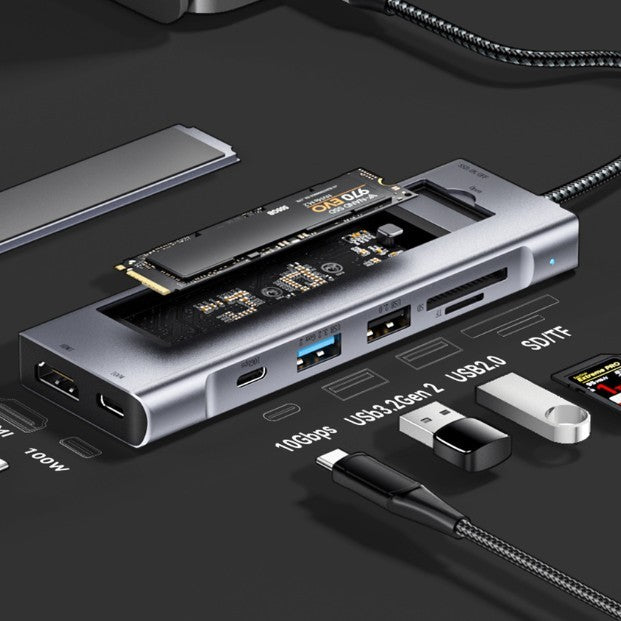 6in1 Typec Docking Station Usb Hub Expansion Interface 8in1 Hard Disk Box