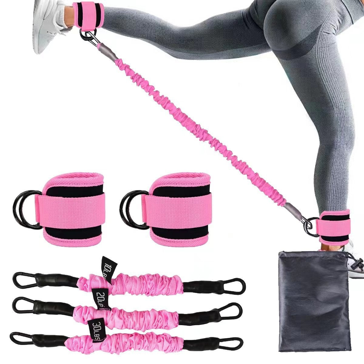Ankle Strap Resistance Bands Hip Leg Strength Pull Rope Fitness Elastic Training Home Yoga Pilate Crossfit Workout Gym Equipment AuraRitmo