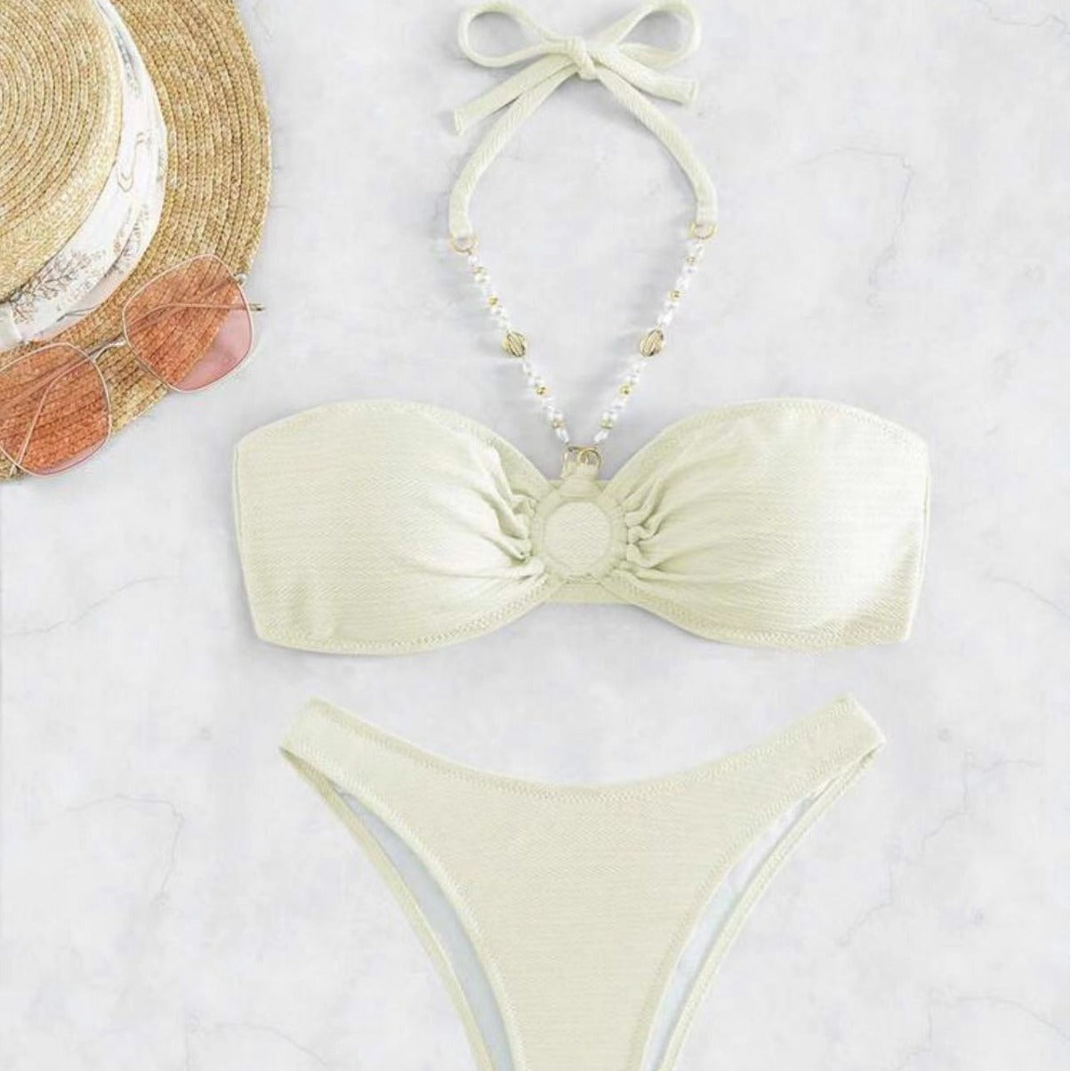 New Pure Color Halter Women's Beach Bikini