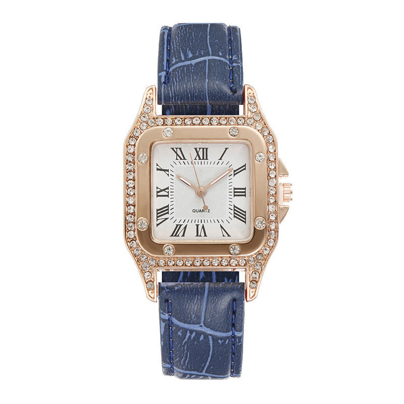 Square Watch Rhinestone Women's Gift set