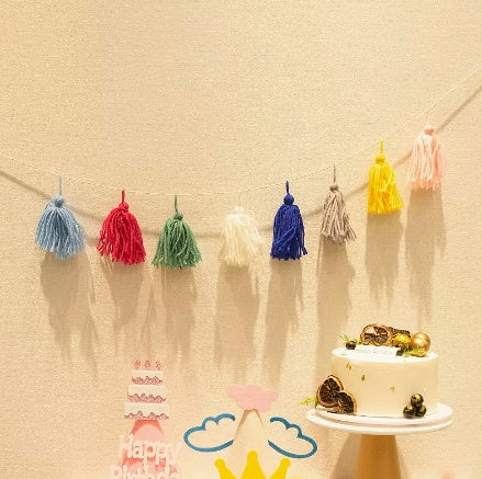 Happy Birthday Pull Flag Party Supplies Decoration Photo Props Scene Layout