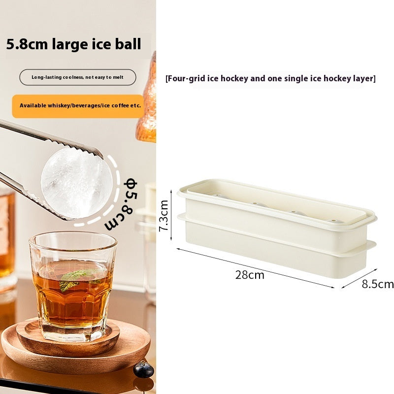 Round Ice Cube Mold Press Ice Tray Household Ice Maker