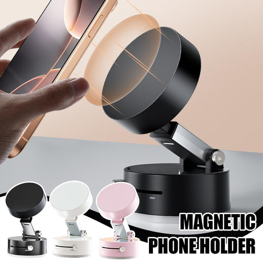 Foldable Magnetic Vacuum Car Phone Holder Foldable Suction Cup With Suction Cup Hands-Free Navigation For Smart Phone AuraRitmo