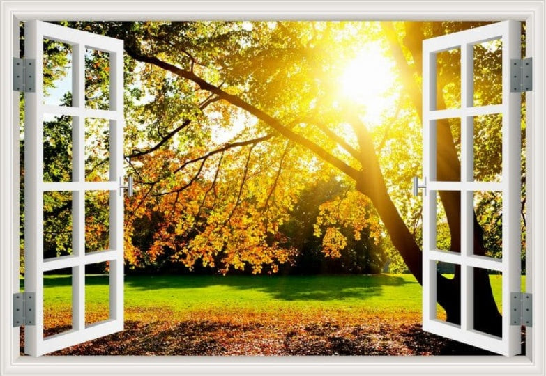 Self-adhesive Wallpaper Fake Window Background Painting